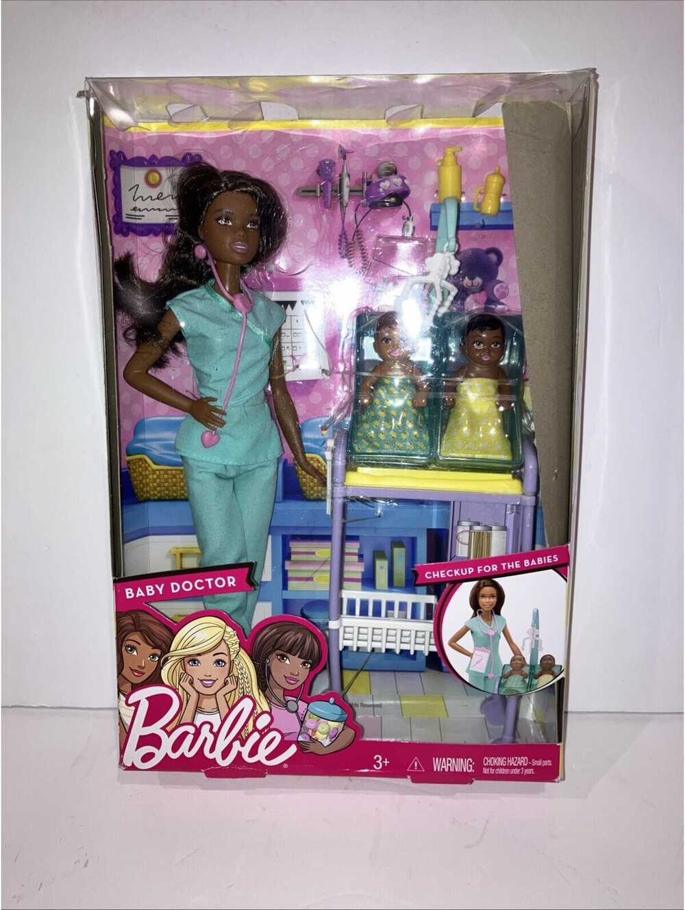 Barbie You Can Be Anything - Baby Doctor African American Barbie Set 2016 New